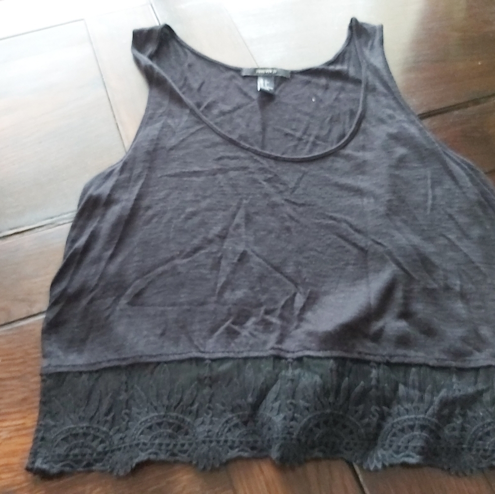 FOREVER 21 Black tank top w/lace //B2B